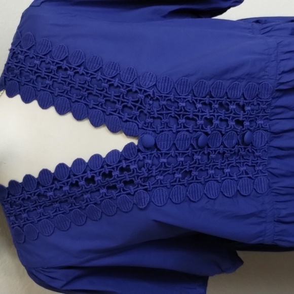 Apt. 9 Woman Royal Blue Babydoll Style Top size 1X Apt 9 short sleeve brocade - Picture 2 of 12